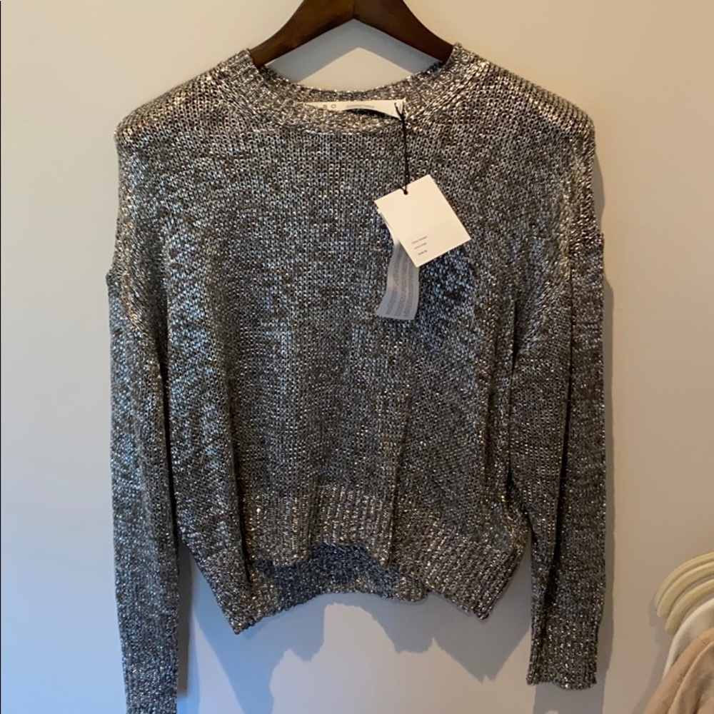 IRO new with tags silver metallic sweater